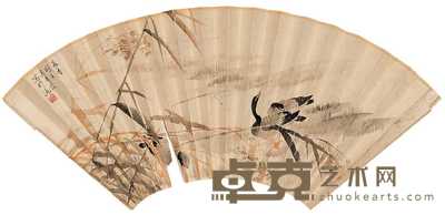 吴青霞 芦雁扇面 扇面 